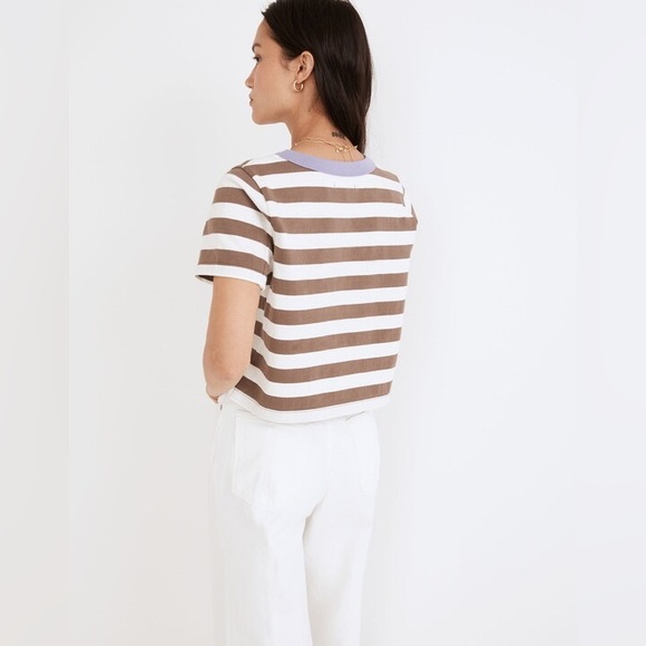 Madewell Cropped Pocket Tee in Stripe - Picture 3 of 7